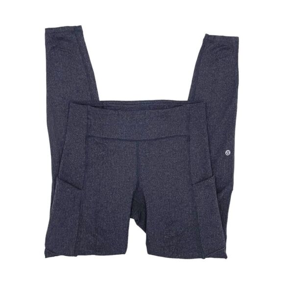 Lululemon Speed Up Tight 28" Power Luxtreme Variegated Knit Black Heather Size 6 - Picture 4 of 7